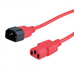Кабел/адаптер ROLINE 19.08.1520 :: Удължителен захр. кабел IEC 320 C14 - C13, червен, 1.8 м
