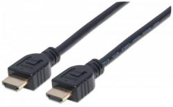 Кабел/адаптер MANHATTAN 353939 :: HDMI кабел с Ethernet за монтаж в стена, CL3, 3D, 4K, M-M, 1,8м.