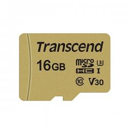 SD/флаш карта Transcend 16GB micro SD UHS-I U3 (with adapter), MLC