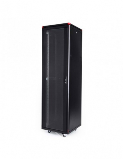 Шкаф за техника - Rack Комуникационен шкаф 600x600 мм, черен, стъклена врата, 16U