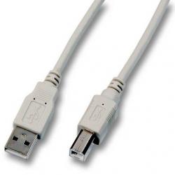 Кабел/адаптер USB2.0 Кабел, shielded, USB A male - USB B male, сив : Дължина - 1.8 метра