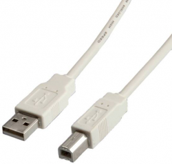 Кабел/адаптер USB2.0 Кабел, shielded, USB A male - USB B male, сив : Дължина 0.5 метра