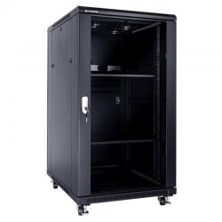 Шкаф за техника - Rack Шкаф за мрежово оборудване, 22U, 600x800 мм, черен