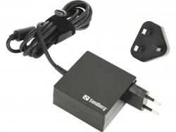 Захранване за лаптоп SANDBERG SNB-135-72 :: Захранващ адаптер USB-C 65W EU+UK
