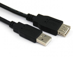 Кабел/адаптер VCom Кабел USB 2.0 AM - AF Black - CU202-B-1.8m