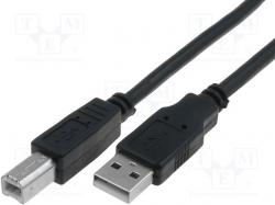 Кабел/адаптер VCom Кабел USB 2.0 AM - BM Black - CU201-B-1.8m