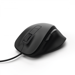 Мишка HAMA MC-500, безшумна, USB, 800-1200-1600 dpi, 6 бутона, Черен, кабел 1.8 м