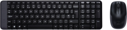 Клавиатура Kомплект безжични клавиатура с мишка Logitech MK220, Черна