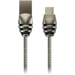 Кабел/адаптер Type C USB 2.0 standard cable, Power & Data output, 5V 2A, OD 3.5mm, 1m, gun color