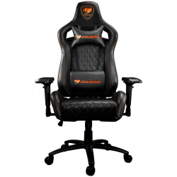 Геймърски стол COUGAR Armor S BLACK Gaming Chair, Full Steel Frame, 4D adjustable arm rest, Черен/Оранжев