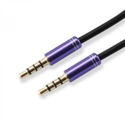 Кабел/адаптер SBOX 3535-1.5U :: Аудио кабел, 3.5 мм стерео жак M-M, 1.5 м, Лилав