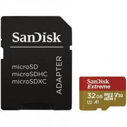 SD/флаш карта SanDisk Extreme microSDHC 32GB + SD Adapter + Rescue Pro Deluxe 100MB-s A1