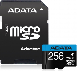SD/флаш карта Adata Premier micro SDXC, 256GB, клас 10, с включен SD адаптер в комплекта