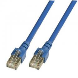 Медна пач корда Екраниран мрежови кабел категория 5е SF-UTP, PVC, CCA, син : Дължина - 0.5 м