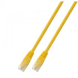 Медна пач корда Неекранирана пач корда U-UTP, Cat.5e, PVC, жълта : Дължина на кабела - 1.5 м