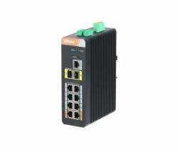 Комутатор/Суич Switch Dahua PFS3210-8GT-DP, 8GE PoE+, 4GE, IP40, индустриален