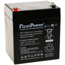 Акумулаторна батерия Aкумулаторна батерия First Power FP4.5-12, 12V 4.5Ah F1, за UPS, 90 х 70 х 101 мм