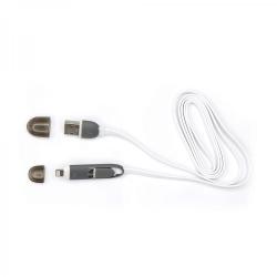 Кабел/адаптер SBOX USB 2IN1W :: Кабел 2 in 1 USB към Lightning и Micro USB, 1m, Бял