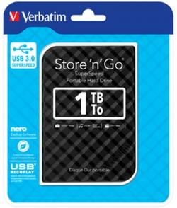 Хард диск / SSD Verbatim STORE 'N' GO 2.5" (6.35CM) Gen 2 1TB USB 3.0 Black