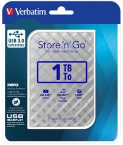 Хард диск / SSD Verbatim STORE 'N' GO 2.5" (6.35CM) Gen 2 1TB USB 3.0 Silver