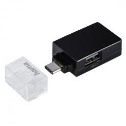 USB Хъб USB-C хъб 1:3 HAMA Pocket, 1 x USB-A 3.1, 2 x USB-A 2.0, Черен