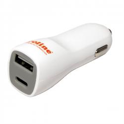 Кабел/адаптер USB Car Charger 2x, type A-C 3A, Roline 19.07.1053