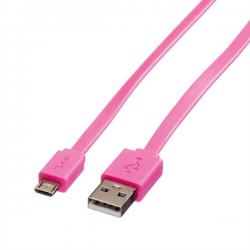 Кабел/адаптер Cable USB2.0 A-Micro B, M-M, 1m, pink, 11.02.8762