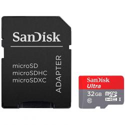 SD/флаш карта SanDisk High Endurance microSDHC 32GB + SD Adapter - for dash cams & home monitoring, up to 2, 500 Hours, Full HD - 4K videos, up to 100-40 MB-s Read-Write speeds, C10, U3, V30, EAN: 619659173067