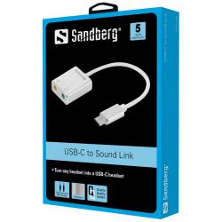 Аудио карта SANDBERG SNB-136-26 :: USB-C to Sound Link звукова карта