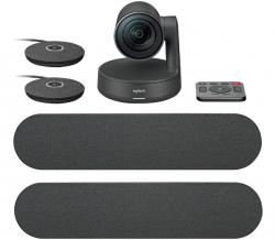 Logitech-Rally-Conference-Solution-2xRally-Speaker-2xRally-Mic-Pod-Ultra-HD-4K-30-fps-Up-To-16-Seats-Motorized-PTZ-Camera-RightSight-RightLight-RightSound-15x-HD-Zoom-Autofocus-Black
