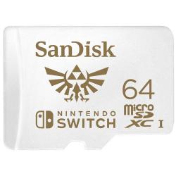 SD/флаш карта SANDISK SDSQXAT-064G-GNCZN, за Nintendo Switch, microSDXC, 64GB, U3, 100 Mb-s