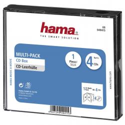 Продукт Кутийка за CD-DVD HAMA Multi-Pack 4, прозрачен-черен