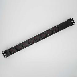 Контакт за шкаф 19“ 1U PDU AL 8 Schuko + 1C14 in back