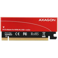 Продукт AXAGON PCEM2-S PCI-E 3.0 16x - M.2 SSD NVMe, up to 80mm SSD, low profile, cooler