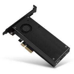 Продукт AXAGON PCEM2-DC PCI-E 3.0 4x - DUAL M.2 SSD (NVMe + SATA), dual voltage