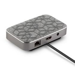Принадлежност за смартфон Moshi Symbus Q, Qi Wireless Charging pad, Compact USB-C dock, Nordic Gray