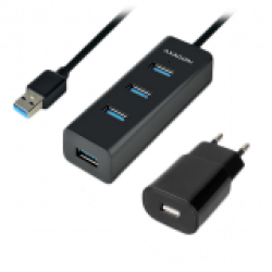 USB Хъб AXAGON HUE-S2BP 4x USB3.0 Charging Hub 1.2m Cable, MicroUSB Charging