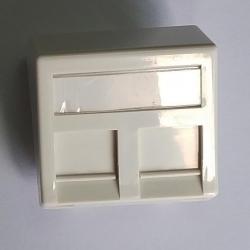 Продукт Лицев панел 45х45 мм с 2xRJ45 порта под ъгъл и защита от прах