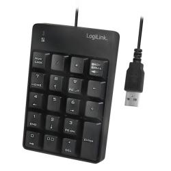 Клавиатура LogiLink ID0184, USB кабел 1.6м, 19 бутона, Черен