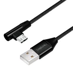 Кабел/адаптер Cable USB2.0 A-C M-M, 1m, Angled, Logilink CU0138