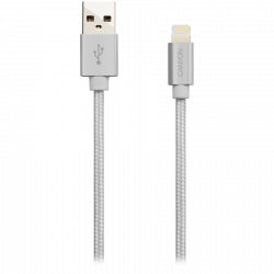 Кабел/адаптер ANYON Charge & Sync MFI braided cable with metalic shell, USB to lightning, White