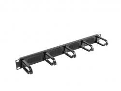 Аранжиращ панел Lanberg 19" cable management AK-1203-B brush panel 5 rings- type b 1U, black