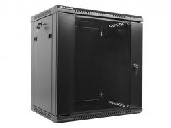 Шкаф за техника - Rack Lanberg rack cabinet 19'' wall-mount 12U - 600x450 for self-assembly (flat pack), black