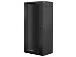 Шкаф за техника - Rack Lanberg rack cabinet 19” wall-mount 27U - 600x450 for self-assembly (flat pack), black