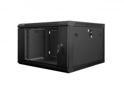 Шкаф за техника - Rack Lanberg rack cabinet 19” wall-mount 6U - 600x600 for self-assembly (flat pack), black