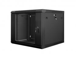 Шкаф за техника - Rack Lanberg rack cabinet 19” wall-mount 9U - 600x600 for self-assembly (flat pack), black