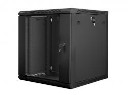 Шкаф за техника - Rack Lanberg rack cabinet 19” wall-mount 12U - 600x600 for self-assembly (flat pack), black