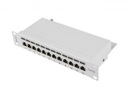 Пач панел Lanberg patch panel 12port 1U 10" CAT.5E shielded, grey