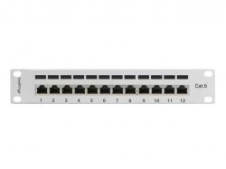 Пач панел Lanberg patch panel 12port 1U 10" CAT.6 shielded, grey