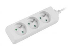 Контакт Lanberg power strip 1.5m, 3 sockets, french quality-grade copper cable, white